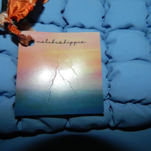 Malibu Hippie Puffer Quilted Backpack Blue HTF (II-14) - Picture 6 of 6